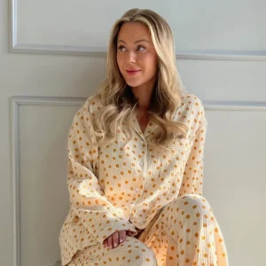 PAJAMAS SHIRT 3 - BEIGE YELLOW BIG FLOWER